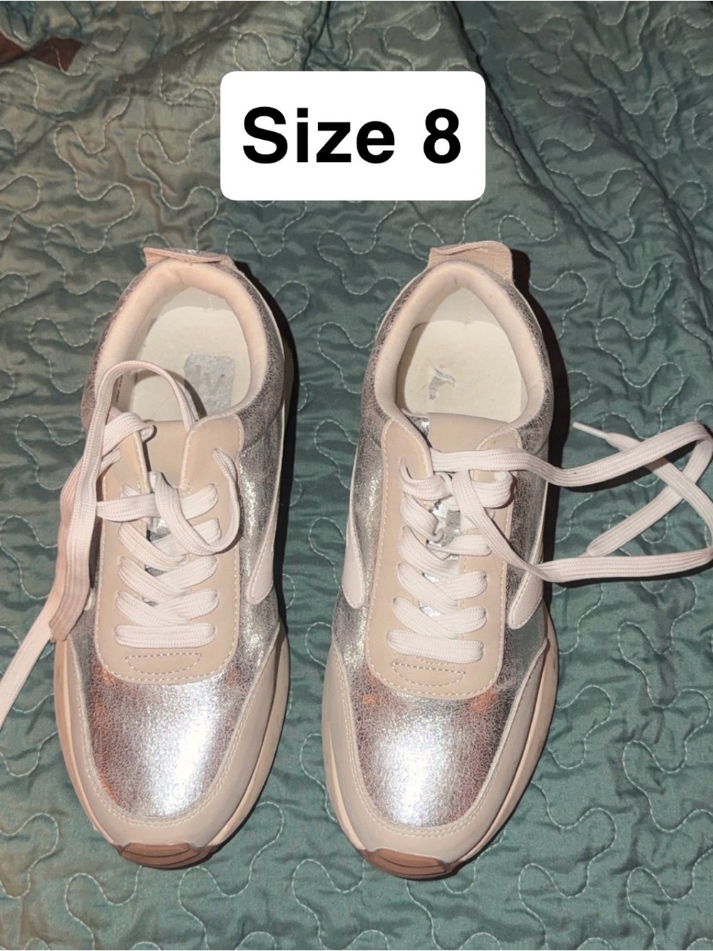 Women’s Metallic Sneakers - Size 8